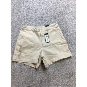 Alpine Design Womens 6 Mixed Fabric Corduroy Shorts Off White ADW24806 NEW